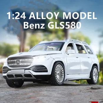 1: 24 BenzGLS GLS580 SUV Alaşım Araba Modeli Diecast Metal Araçlar Araba Modeli Simülasyon Koleksiyonu Çocuk Oyuncak Hediye