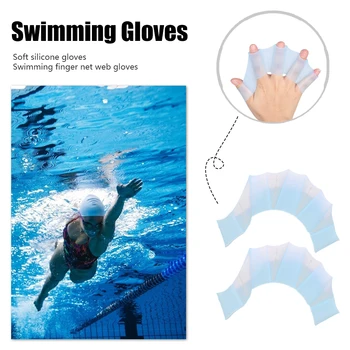 1 Çift Unisex Kurbağa Tipi Silikon Eldiven El Yüzgeçleri Palm Flippers Parmak Su Sporları Dalış Yüzmek Eğitim Eldiven Kadın Erkek