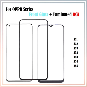 10 Adet Oppo A55 A53 A31 A32 A33 A51 A51s A52 A54 LCD Ön Dokunmatik ekran dış lens camı Paneli OCA Tutkal Lamine