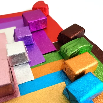 10x10cm Renk Şekerleme Ambalaj Levhalar DIY gıda pişirme Ambalaj Hediyeler Dekorasyon Folyo Çikolata Kağıt 1000 adet