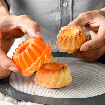 12 adet Silikon Kek dekorasyon kalıbı DIY Pasta Tüp Fondan Araçları Mutfak Pişirme Aksesuarları Yuvarlak Kek Kalıbı