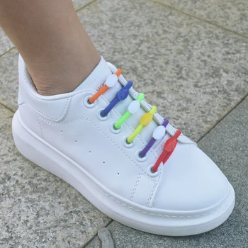 14 adet Yuvarlak Elastik Hiçbir Kravat Ayakabı Yarım Daire Ayakkabı Bağcıkları Çocuklar ve Yetişkin İçin Sneakers Ayakkabı Bağı Hızlı Tembel Metal Kilit Danteller