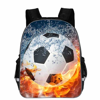 16 İnç 3D Futbol Sırt Çantası okul çantası Genç Erkek Kız Çocuk Futbol Eğitimi Takım Çantaları Özelleştirilebilir Logo 15 Renkler