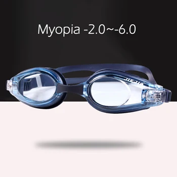 -2.0~-6.0 Yetişkin Miyopi Şeffaf Yüzme Gözlüğü Anti-sis Su Geçirmez Diyoptri yüzücü gözlükleri Su Sporları Gözlük Erkekler Kadınlar