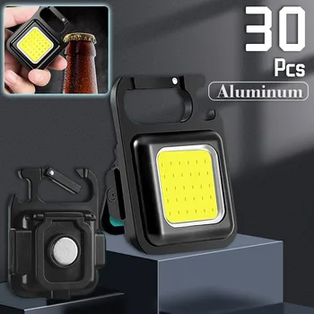 2-30 ADET Mini USB el feneri şarj edilebilir el feneri COB çalışma lambası LED Anahtarlıklar Açık Acil Kamp Tirbuşon Balıkçılık