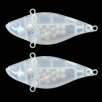 2 adet 6.5 cm 10g Temizle Boyasız DIY Plastik VIB Balıkçılık Cazibesi Boşlukları Organları Cazibesi Yapımı için