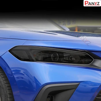 2 Adet Araba Farlar koruyucu film Ön Far Şeffaf Duman Siyah TPU Sticker Honda Civic 11th Gen 2022 Aksesuarları