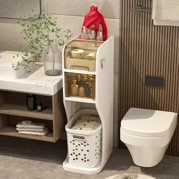 2023 Banyo Koç Boynuzu Dolabı Banyo Rafları Dolap Dolap Tuvalet Çamaşır Sepetli Tuvalet Dolabı
