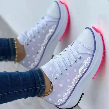 2023 Pembe Platformu Kadın Sneakers Ayakkabı Kadın Düz Topuk Yüksek Gang Rahat Ayakkabı Kadın Vulkanize Ayakkabı Kawaii Ayakkabı
