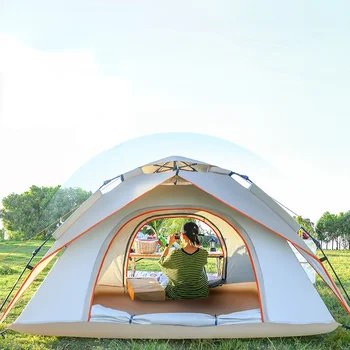 3-4 Kişi Açık Kamp Tam Otomatik Su Geçirmez Güneş Koruma Kurulumu kolay Çadır Kamp Çadırı plaj çadırı Kamp Çadırı
