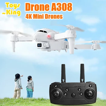 4K Kamera Drone A308 Uçağı Hd Katlanır Quadcopter Mini Drones Rc Uçak Uzaktan Kumanda Helikopter Fpv Wifi Drone Oyuncaklar Boys için