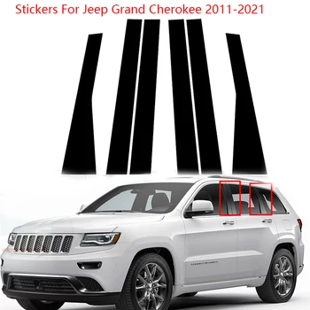 6 Adet Araba Pillar Mesajları Kapı Pencere Trim Çıkartmalar Jeep Grand Cherokee 2011-2021 İçin Krom Şekillendirici Aksesuarları