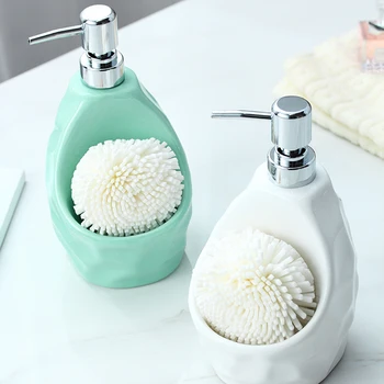 650lml seramik sabunluk mutfak seramiği + ABS ev dekorasyon sıvı sabun losyon dispenseri banyo aksesuarları