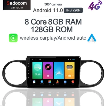 720P 360 Panoramik Kamera 6G + 128G CanBus Android 11.0 araç DVD oynatıcı Oynatıcı GPS WİFİ Stereo Radyo Toyota Tacoma İçin N300 2015-2021 2din