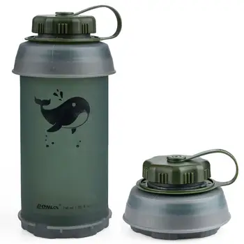750ML Taşınabilir Açık Katlanabilir Spor TPU Yumuşak su şişesi katlanır su ısıtıcısı Su şişesi Kamp Seyahat Koşu Şişesi