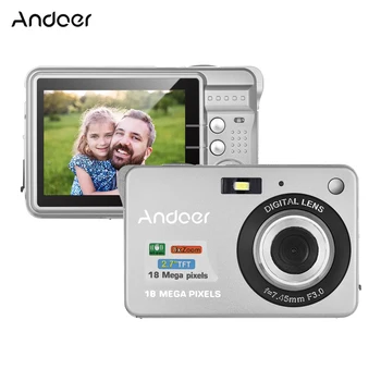 Andoer dijital kamera 18M 720P HD Video Kamera ile 2 adet Şarj Edilebilir Piller 8X Dijital Zoom Anti-shake 2.7 inç LCD Ekran