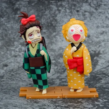 Anime Figürü iblis avcısı Kimetsu hiçbir Yaiba: Yuukaku-tavuk Zenitsu Inosuke Tanjirou Sevimli Oyuncaklar Colengen Aksiyon Figürü PVC Model Oyuncaklar