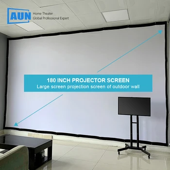 AUN 180 İnç projeksiyon perdesi Yükseltme Kalın projeksiyon perdesi Açık, Okul, Kare Duvar Büyük Ekran Projeksiyon Ekranı