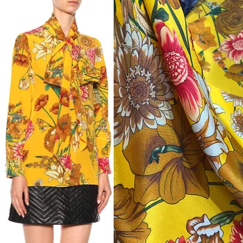 Avrupa ve Amerikan marka sonbahar ve kış klasik taklit ipek krep de şin kumaş el yapımı DİY elbise gömlek kumaşları