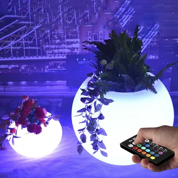 Aydınlık Saksı LED Şarj Uzaktan Kumanda RGBW LED Glow Bonsai Etli Ev Bahçe Ofis Düğün Dekorasyon Plante Pot