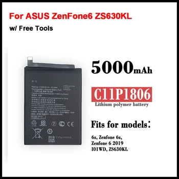 C11P1806 Orijinal Pil ASUS ZenFone6 ZS630KL ZenFone 6 5000mAh + Ücretsiz Araçlar Yüksek Kapasiteli