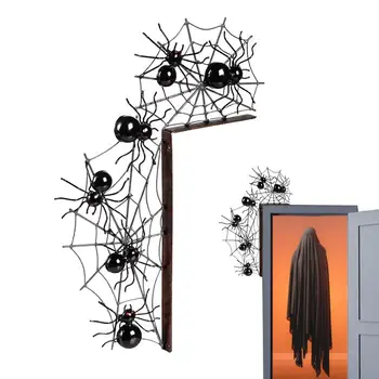 Cadılar bayramı Kapı Çerçevesi Süslemeleri Kapı Köşe Süsleme Örümcek Web Yarasa Kapı Köşe Süsleme Yaratıcı Cadılar Bayramı Duvar Sanatı Pencere İçin