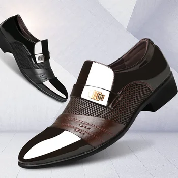 Deri ayakkabı erkek İş rahat ayakkabılar Sonbahar ve Yaz Yeni Büyük Resmi Ayakkabı nefes alan günlük erkek ayakkabısı Zapatos