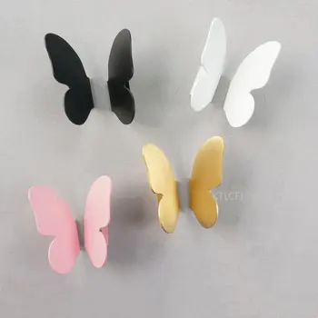 Dolap Ayakkabı dolap kapağı tutacağı Renkli Ev Dekorasyon dolap mobilyası Kolu İskandinav Pirinç Yaratıcı Kelebek Kanat Kolu