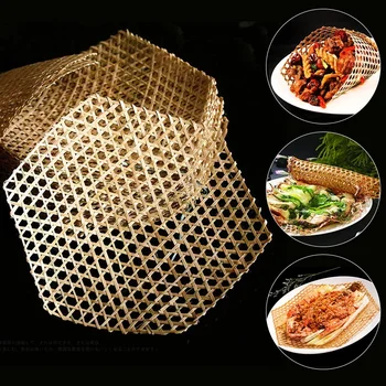 El yapımı Altıgen Bambu Net Mat Mutfak Buhar Mat DIY Düğün Parti Yaratıcı Dokuma Dekorasyon Bambu Net