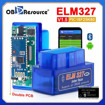 ELM327 V1. 5 2PCB PIC18F25K80 Bluetooth 4.0 OBD2 Tarayıcı OBDⅡ Kod Okuyucu Araç Teşhis Tarayıcı Araçları ELM 327 Android için