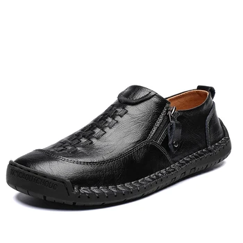 Erkek ayakkabıları Tasarım Deri gündelik erkek ayakkabısı Moda Düşük Üst Marka makosen ayakkabı Flats Zapatillas Hombre Erkekler sürüş ayakkabısı