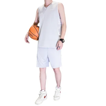 Erkek yaz spor elbise, koşu çabuk kuruyan giysiler, kısa kollu tişört, buz ipek basketbol eğitim ve fitness giysileri