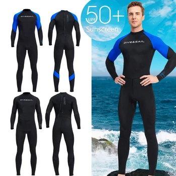 Erkekler dalgıç kıyafeti Cilt Giysileri Uzun Kollu Güneş Koruyucu Wetsuit Erkekler için Soğuk Geçirmez Nefes Mayo Su sporları ekipmanları