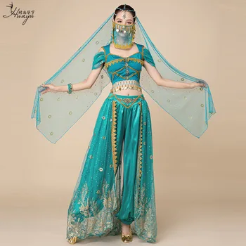 Festivali Arap Prenses Kostümleri Hint Dans Oyalamak Bollywood Yasemin Kostüm Partisi Cosplay Yasemin Prenses Fantezi Kıyafet