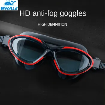 Geniş Açılı Görüş HD Anti-sis yüzme gözlükleri Büyük Çerçeve Erkekler Kadınlar Yumuşak Silikon Su Geçirmez Havuzları Yüzme Yetişkin Gözlük