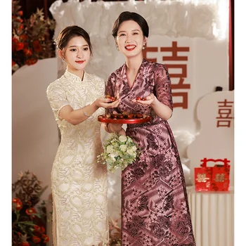 High end Xi kayınvalidesi düğün ziyafet elbise, gece elbisesi, küçük genç anne düğün elbisesi ve yabancı stil Kore