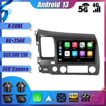 Honda Civic için 8 2005 - 2012 Android 13 Araba Stereo Radyo Multimedya Video Oynatıcı Navigasyon GPS Hiçbir 2Din 2 Din DVD