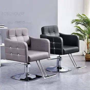 İskandinav berber Dükkanı salon mobilya ışık lüks berber sandalyeleri kaldırma ve Dönen arka koltuk güzellik salonu kuaför sandalyesi