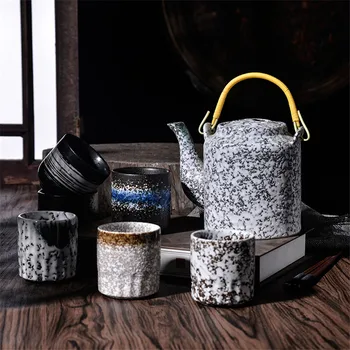 Japon Tarzı Seramik Vintage çay fincanları Ofis su kupası Retro Teaware Drinkware Yaratıcı Restoran Çay Fincanı Ev Dekor El Sanatları