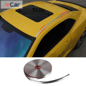 JeCar Çatı Üst Şerit Dekorasyon Kapak Trim Çıkartması Chevy Camaro 2010-2015 İçin Araba Yumuşak Kauçuk Krom Dış Aksesuarlar