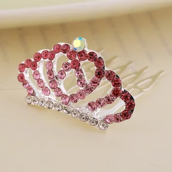 Kalp Tarzı Mini Kristal Rhinestone Doğum Günü Kraliçe saç tacı Kafa Bandı Kadın Kızlar Doğum Günü Partisi Dekorasyon Kek Topper