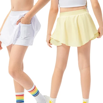 Kızlar Dipleri Genç Konfor Yoga Şort çocuklar için şeker Renk Pantolon Çocuk 2023 Yeni Tenis Pantolon Yumuşak Moda Pantolon Etek 5-12T