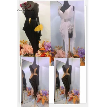 Latin Dans Elbise High-end Özel Zarif Balo Tarzı Çok renkli Slim-fit El Yapımı Flora Tango Sahne Profesyonel Giyim