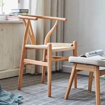 Masif ahşap sandalye İskandinav Yaratıcı Ofis Eğlence Koltuk Y Sandalye Bir Toptan Yemek Sandalyesi Boş Sandalye