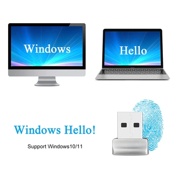 Metal Parmak İzi Okuyucu Modülü Şifre İçermeyen USB Biyometrik Tarayıcı Taşınabilir Biyometri Güvenlik Anahtarı Dizüstü Bilgisayar Windows Hello