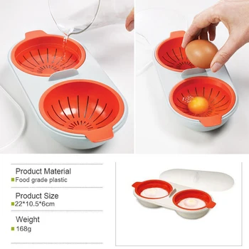 Mikrodalga Yumurta Avlanmak Gıda Sınıfı Tencere Çift Fincan yumurta kaynatıcı Mutfak Buharda Yumurta Seti Mikrodalga Fırınlar Pişirme Araçları