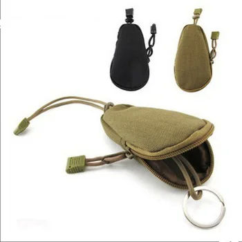 Mini Ordu Askeri Taktik bozuk para cüzdanı cüzdan bulucu Tutucu Taşıma Çantası Kılıfı Küçük Aksesuar Çantası Taşınabilir Anahtarlık Halkası ile