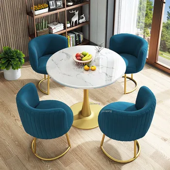 Modern ev mutfak mobilyası mermer yemek masası seti İskandinav yemek odası 4 sandalye ışık lüks mutfak seti yemek sandalyeleri