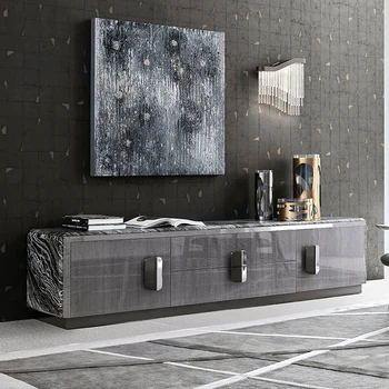Moderne minimalistischen TV schrank boden-zu-decke wohnzimmer seite schrank Italienischen designer high-end-licht luxus marmor T