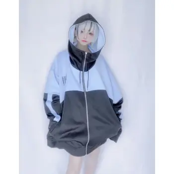 NiceMix Yeni Harajuku Koyu Mizaç Yüksek Sokak Casual Dış Giyim Moda Çok Yönlü Kapşonlu Üst Baharatlı Kız Y2K Basit Streetwear